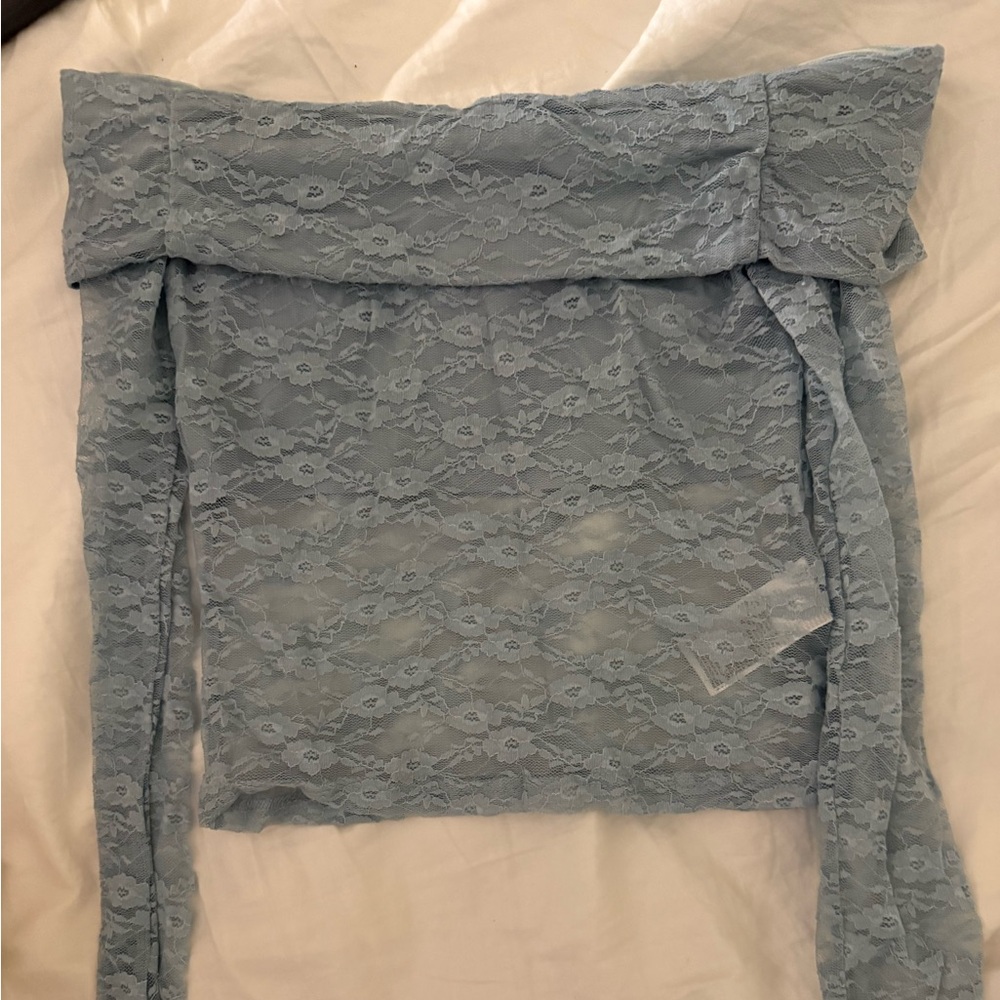 Edikted Light Blue Lace Top